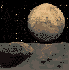 Вид Марса с Деймоса (рисунок-монтаж)