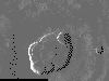 Черно-белый снимок кратера на вершине Олимпа